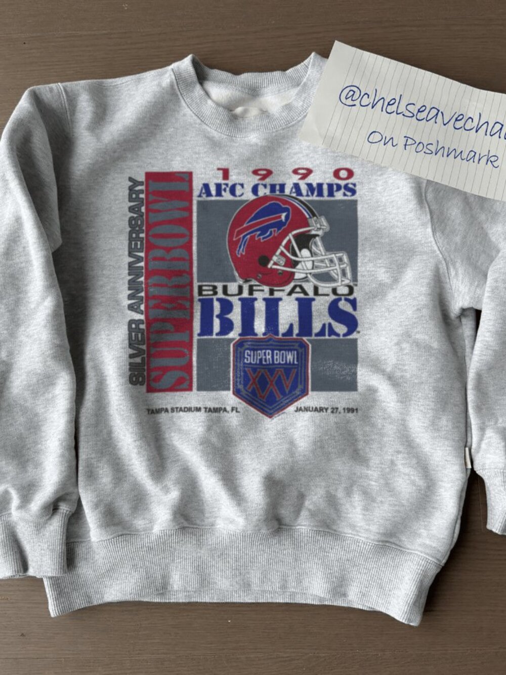 Vintage Super Bowl 1990 Buffalo Bills AFC Champs Sweatshirt, Football Shirt Tee